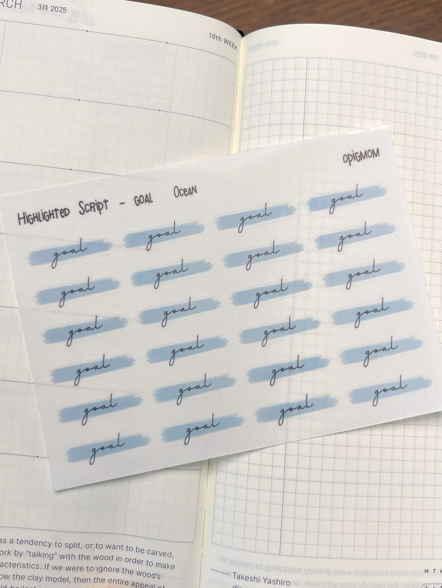 Highlighted text or header or script stickers in 28 colors for functional planner