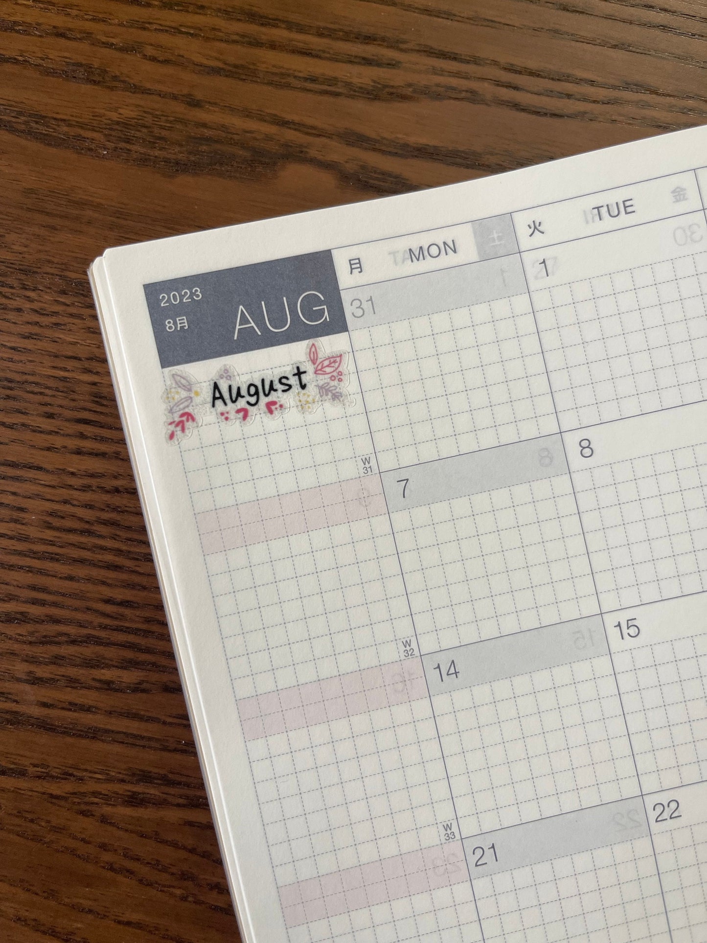 Floral Months Header