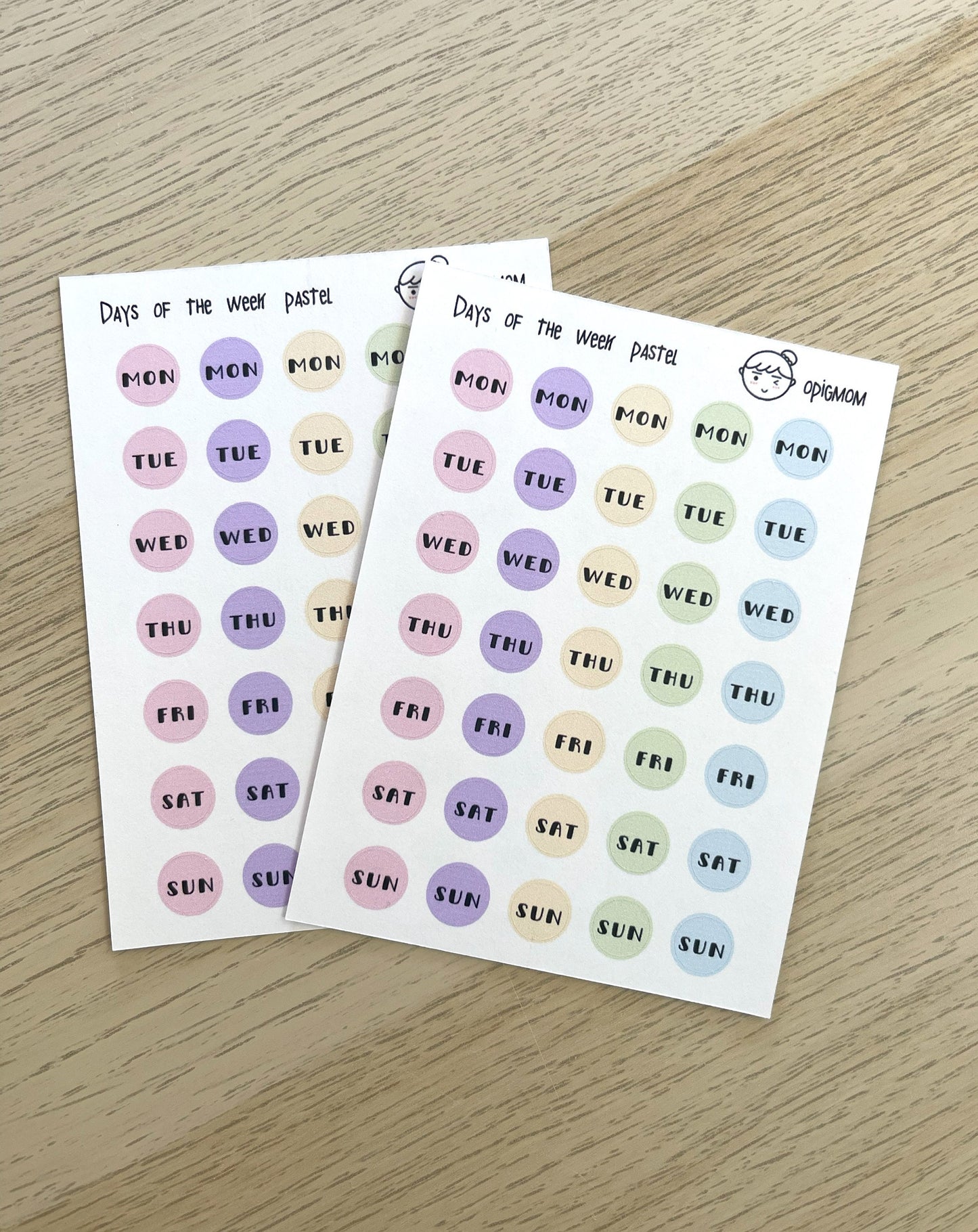 Days of the week - Dots