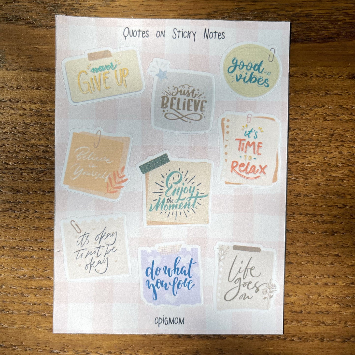 Self Care & Motivational Quotes on Sticky Notes