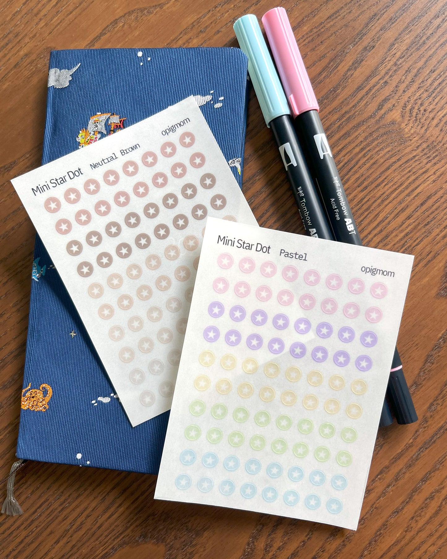 Mini Star Dot stickers for planner with 28 colors options