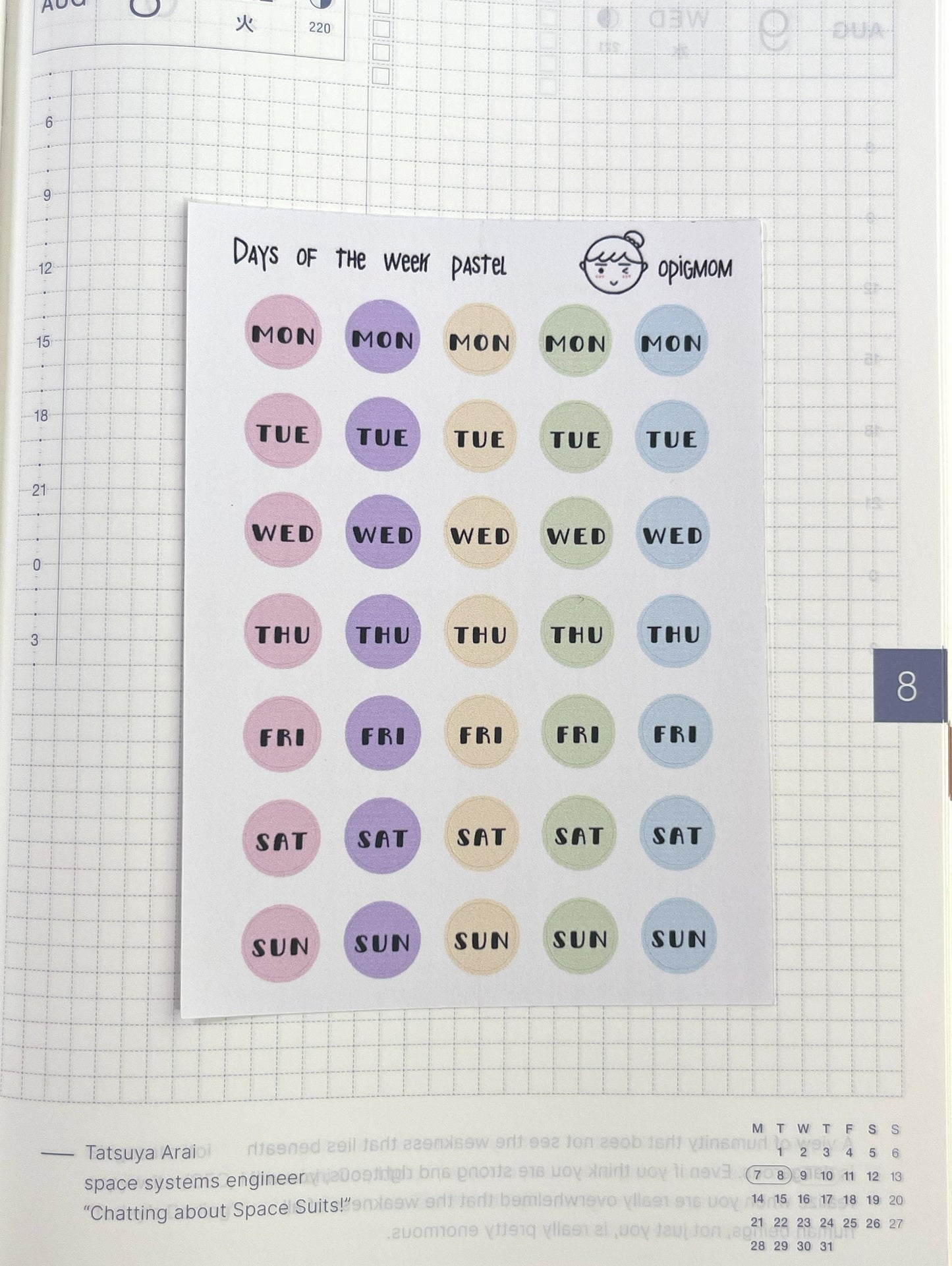 Days of the week - Dots