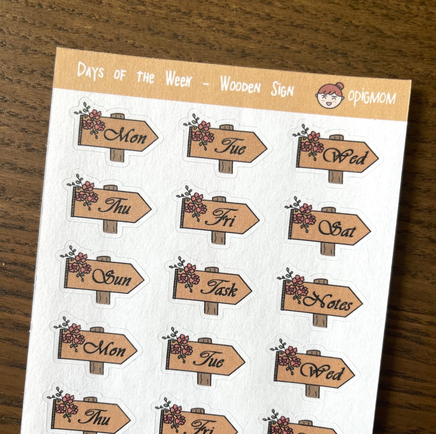 Days of the Week - Wooden Sign
