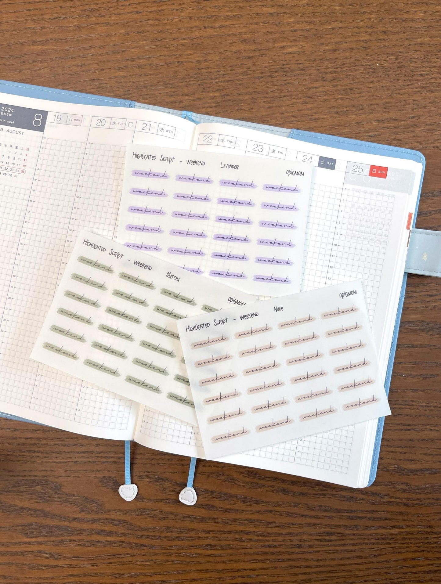 Highlighted Weekend | Highlighted Script Stickers