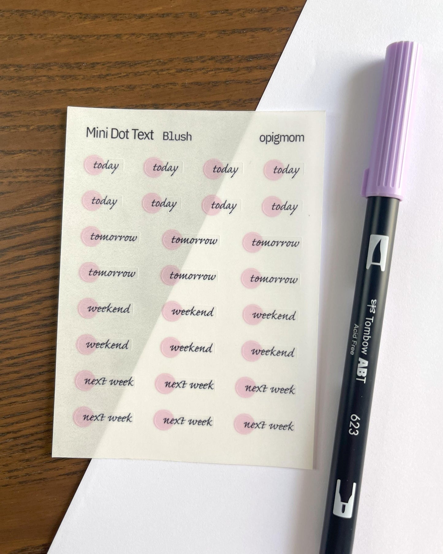 Mini Dot Script - Today / Tomorrow / Weekend / Next Week