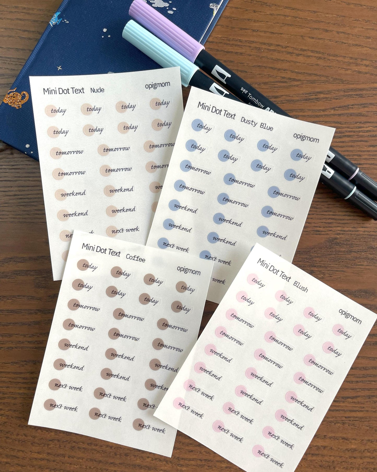 Mini Dot Script - Today / Tomorrow / Weekend / Next Week