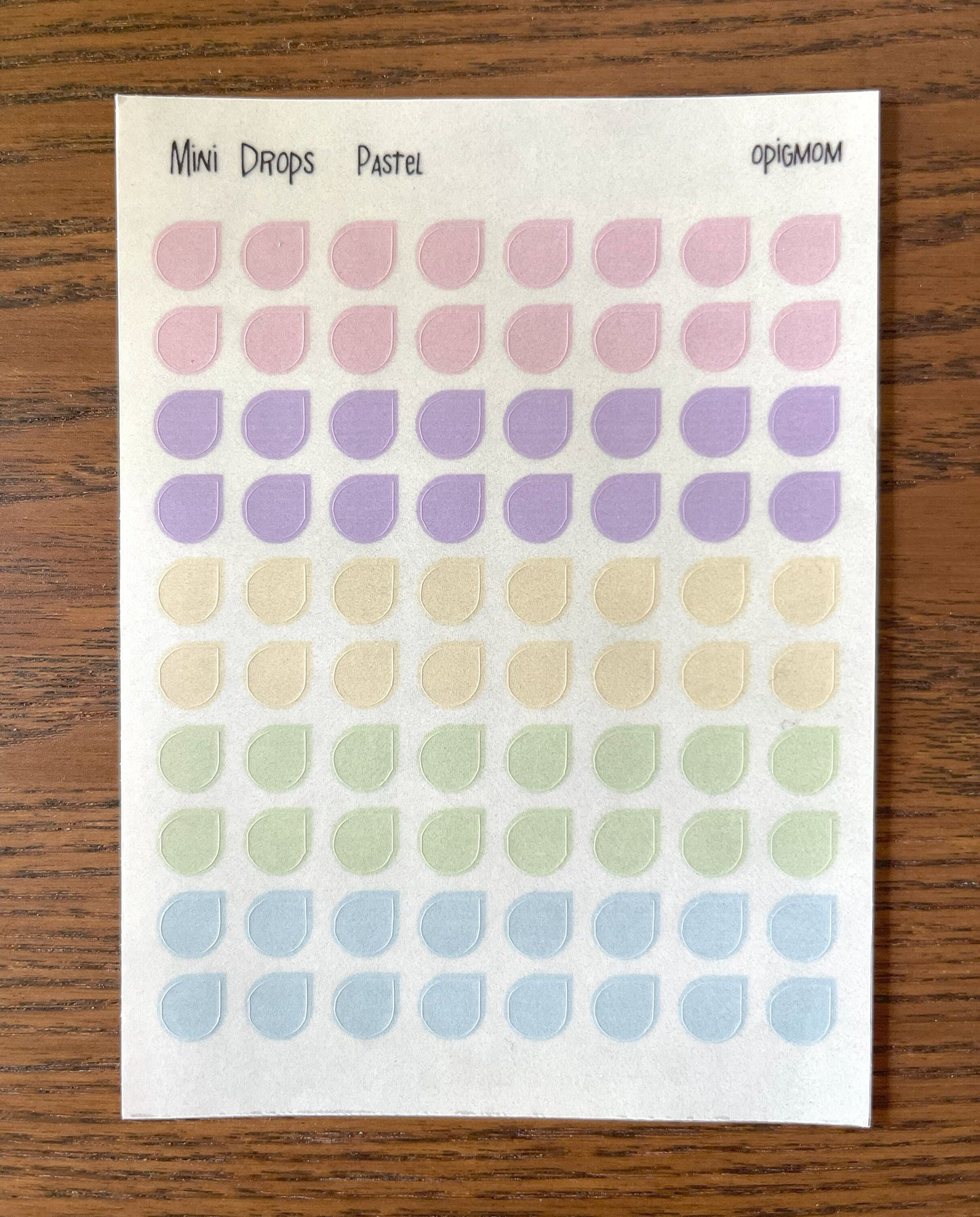 Mini Drop | Transparent Drop Stickers | 28 colors Functional Planner Stickers
