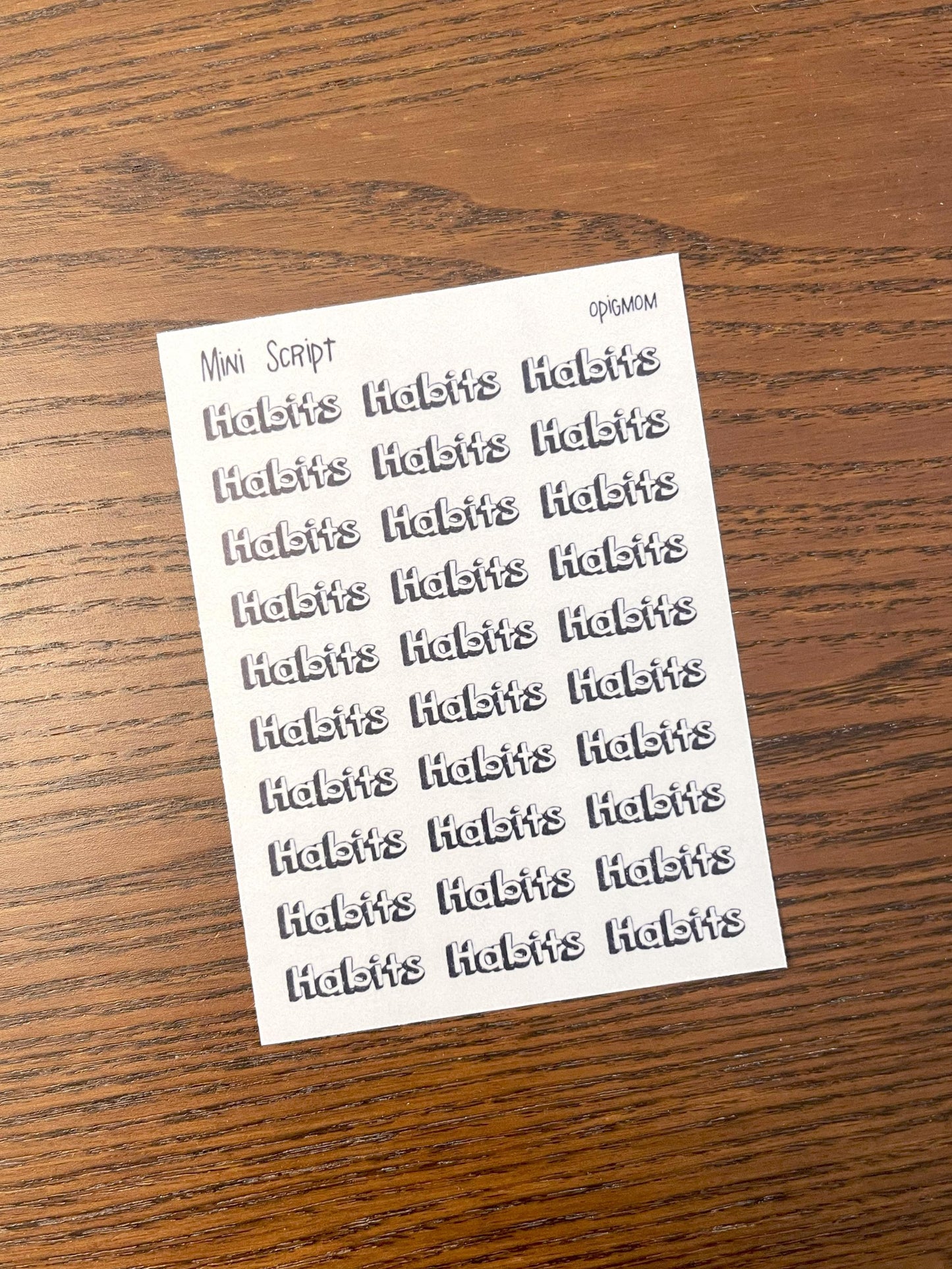 Mini Script HABITS