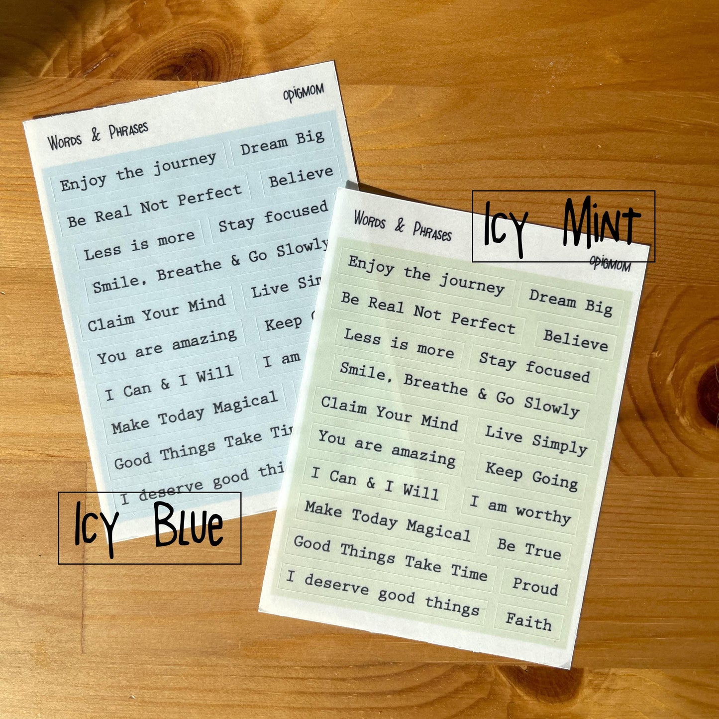 Inspirational Words and Phrases Stickers