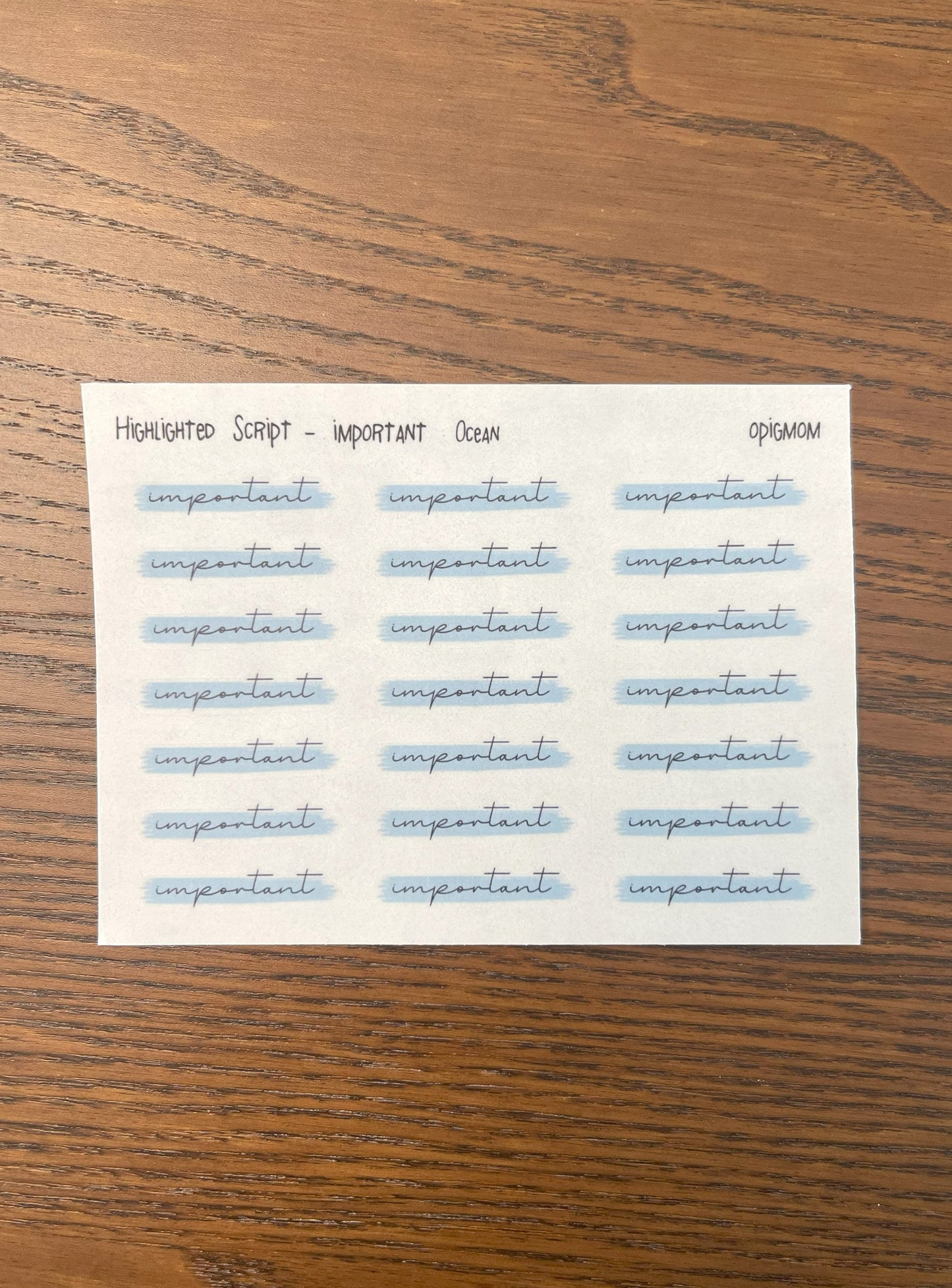 Highlighted Important| Highlighted Script Stickers