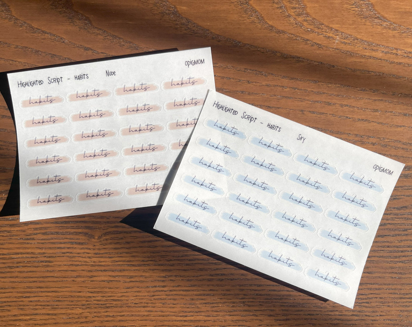 Highlighted text or header or script stickers in 28 colors for functional planner