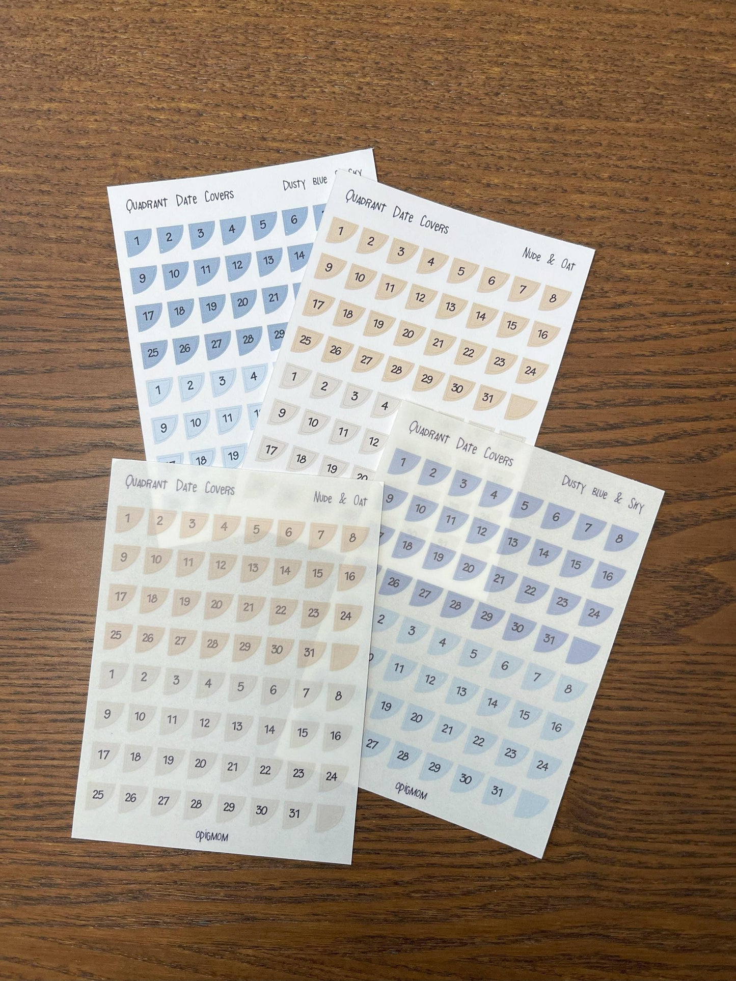 Date Covers - Dated Mini Quadrants