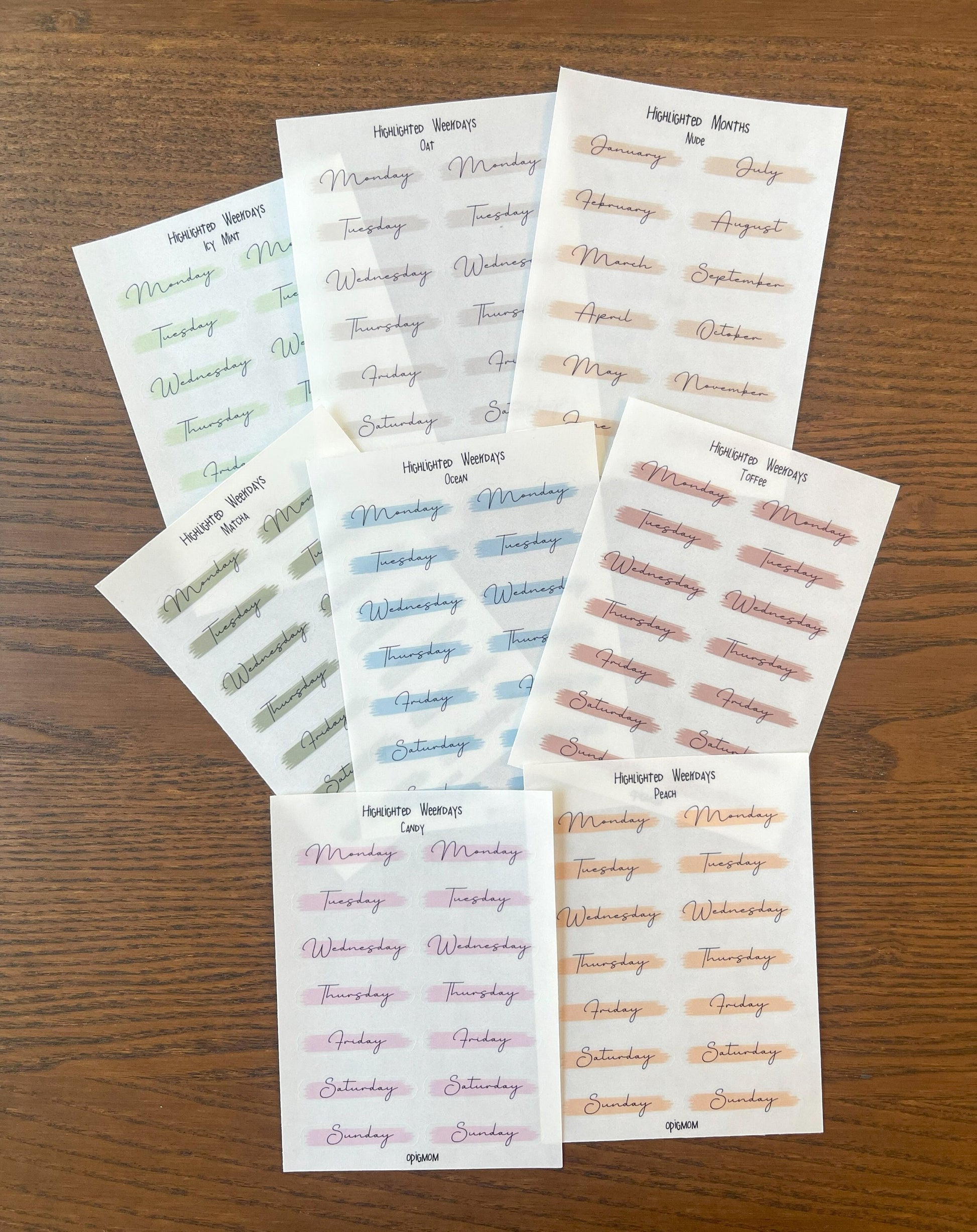 Highlighted text or header or script stickers in 28 colors for functional planner