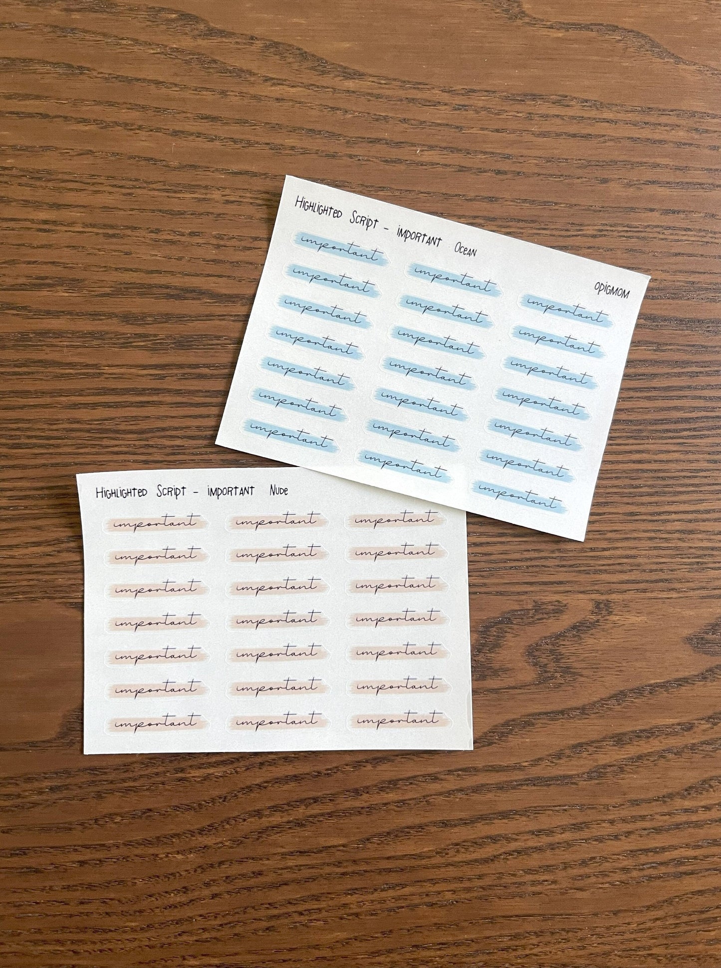 Highlighted Important| Highlighted Script Stickers