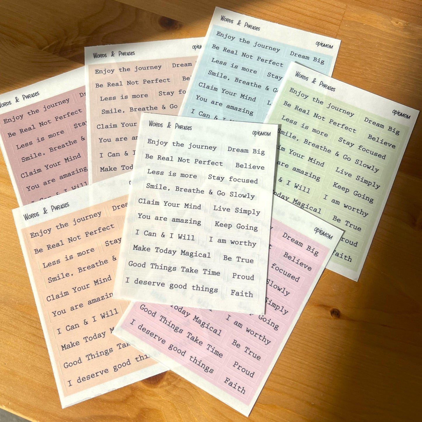 Inspirational Words and Phrases Stickers