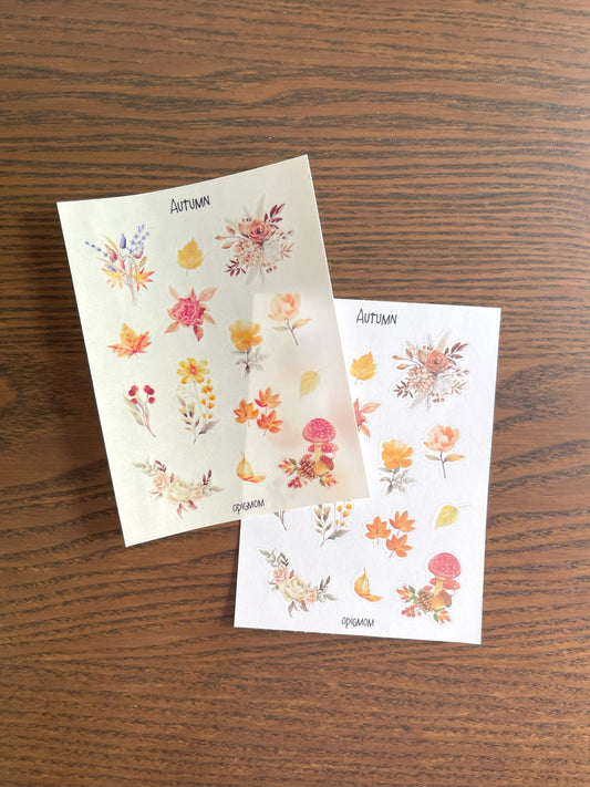 Autumn Flowers & Leaves Stickers