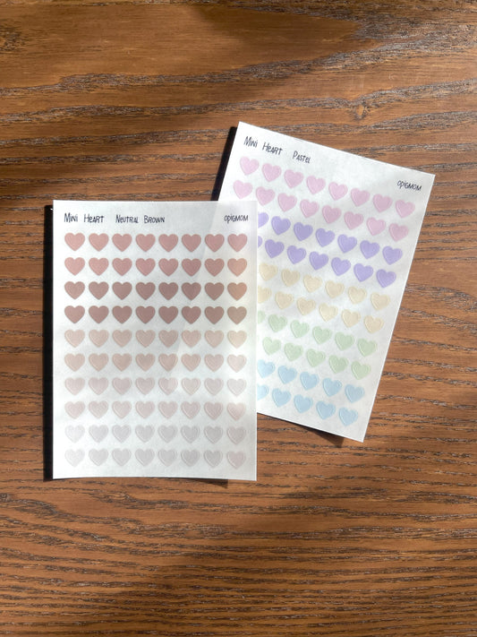 Mini Heart  |  28 colors, Functional Planner Sticker