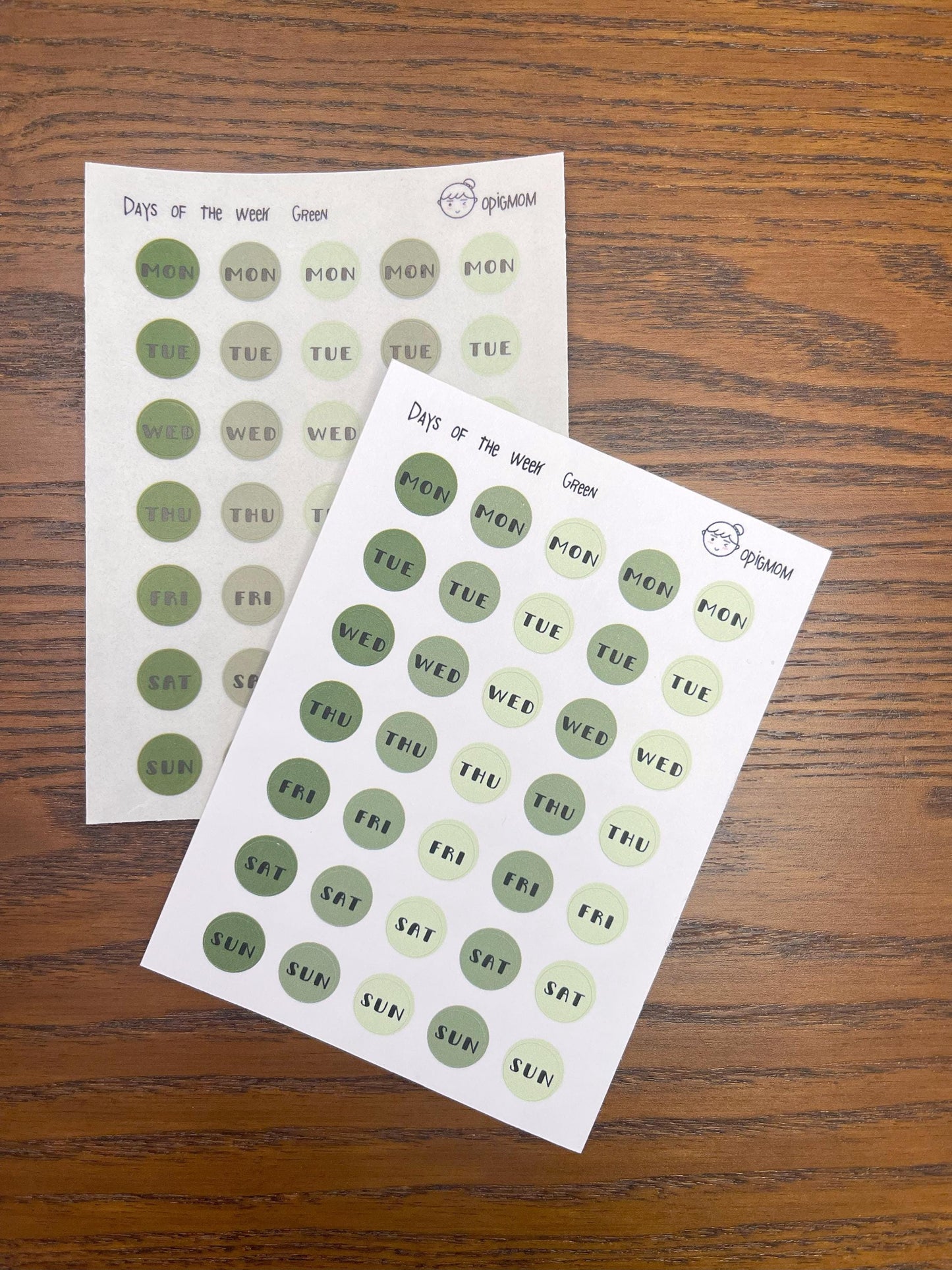 Days of the week - Dots
