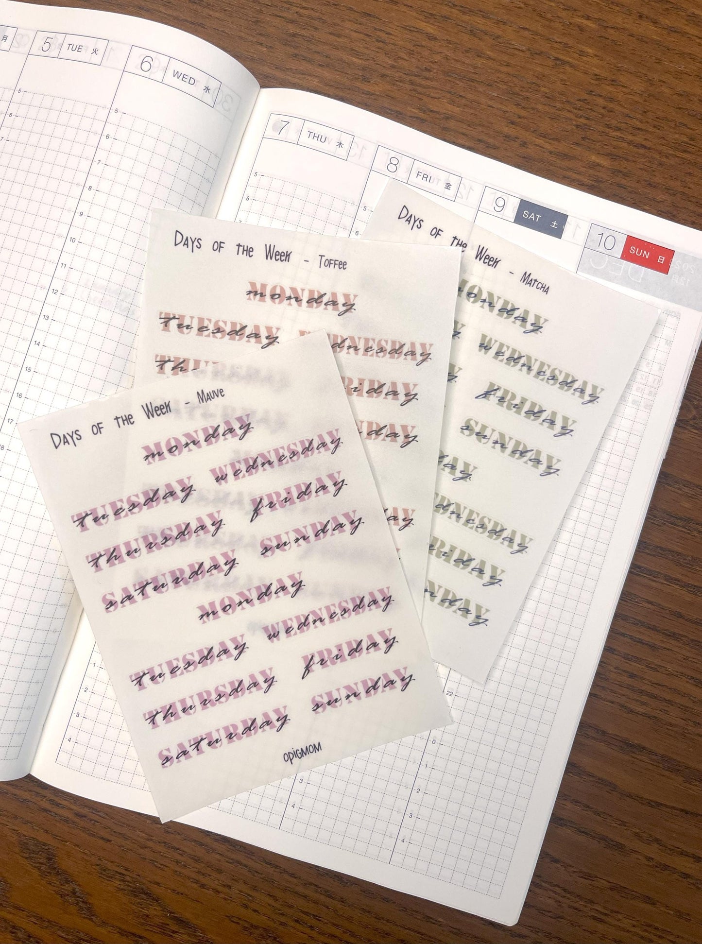 Days of the week