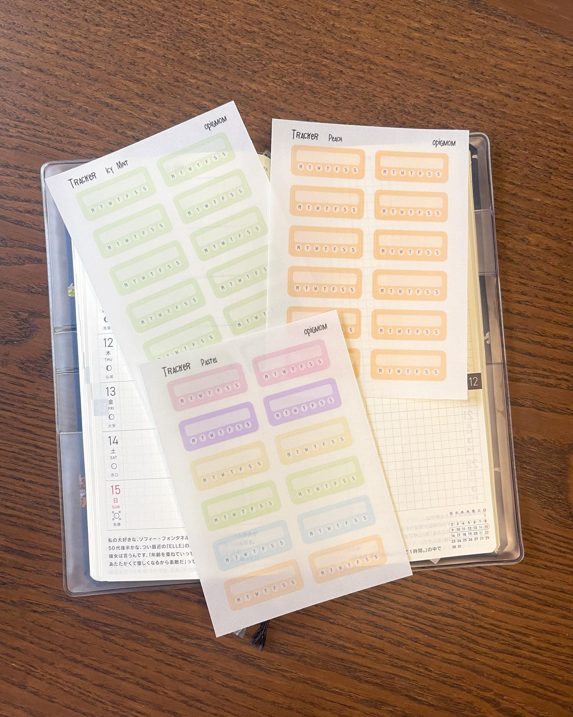 Weekly Habit Tracker stickers with 28 colors for planners