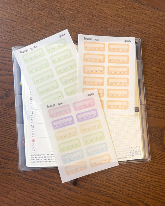 Weekly Habit Tracker stickers with 28 colors for planners