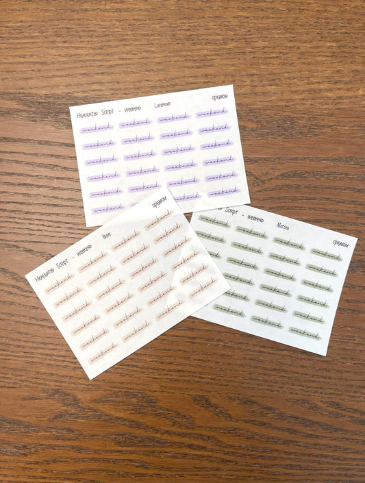 Highlighted Weekend | Highlighted Script Stickers