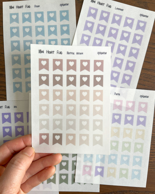 Mini Heart Flag | Mini Page Flag