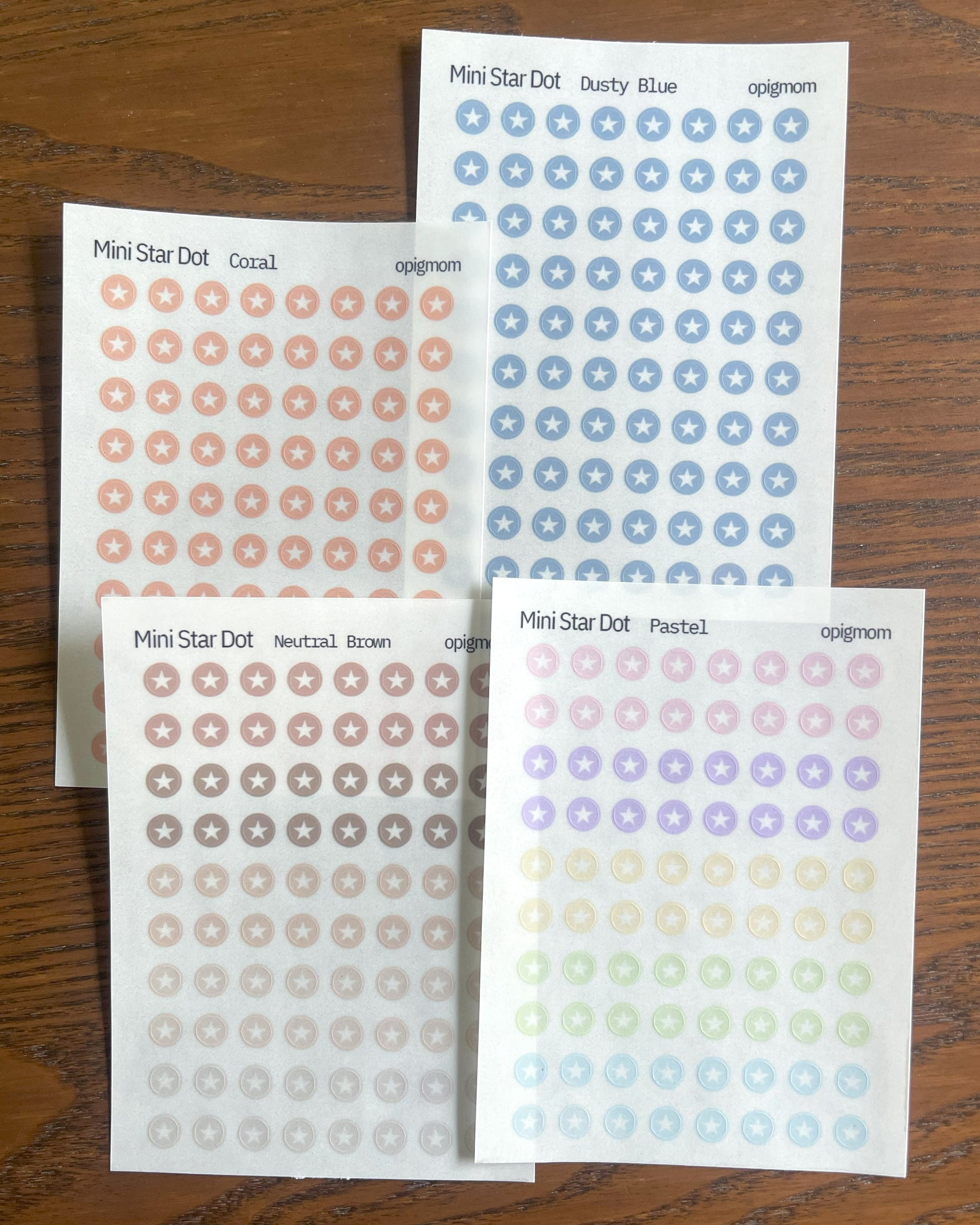 Mini Star Dot Stickers | Transparent 28 colors for Functional & Minimal Planner