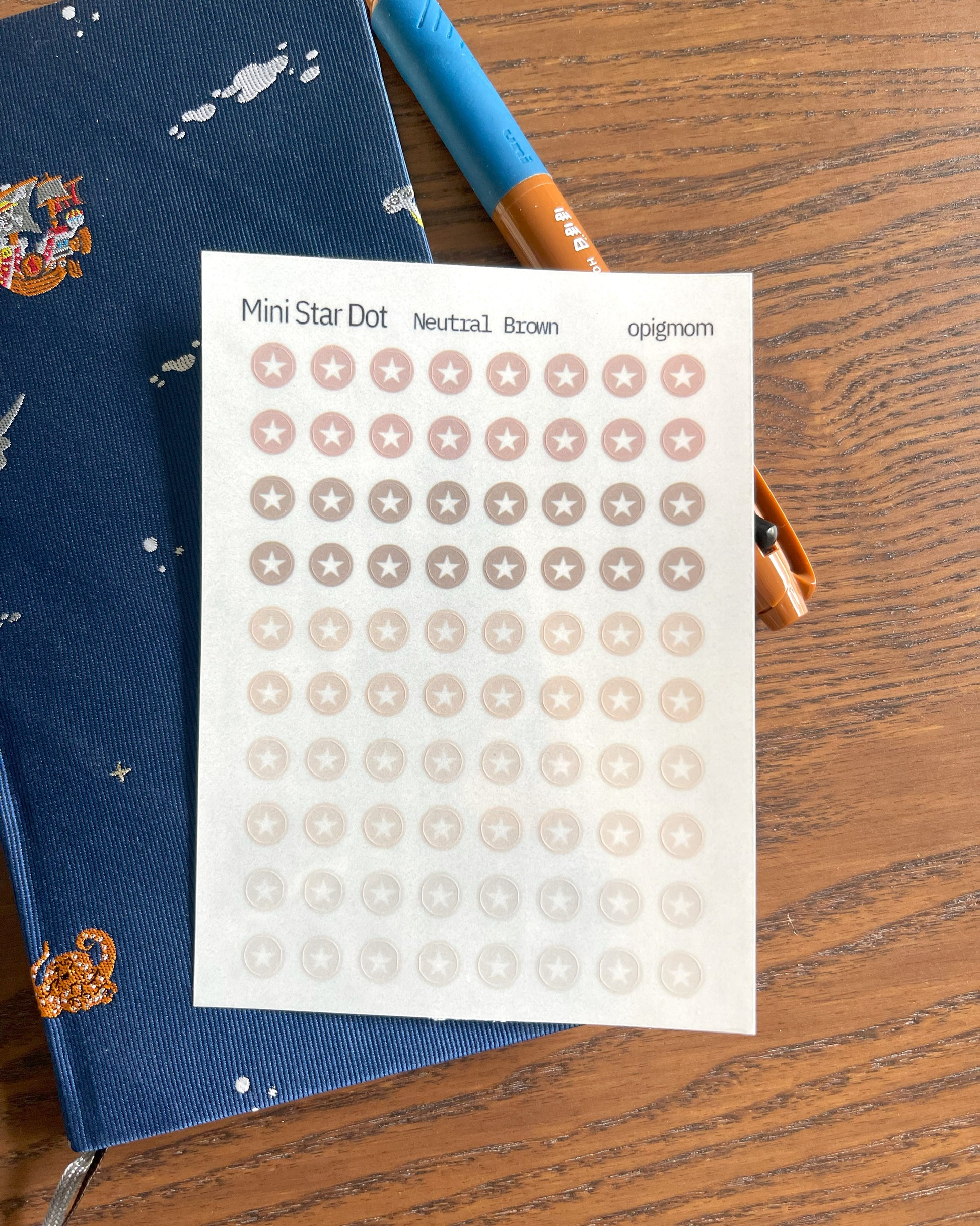 Mini Star Dot stickers for planner with 28 colors options