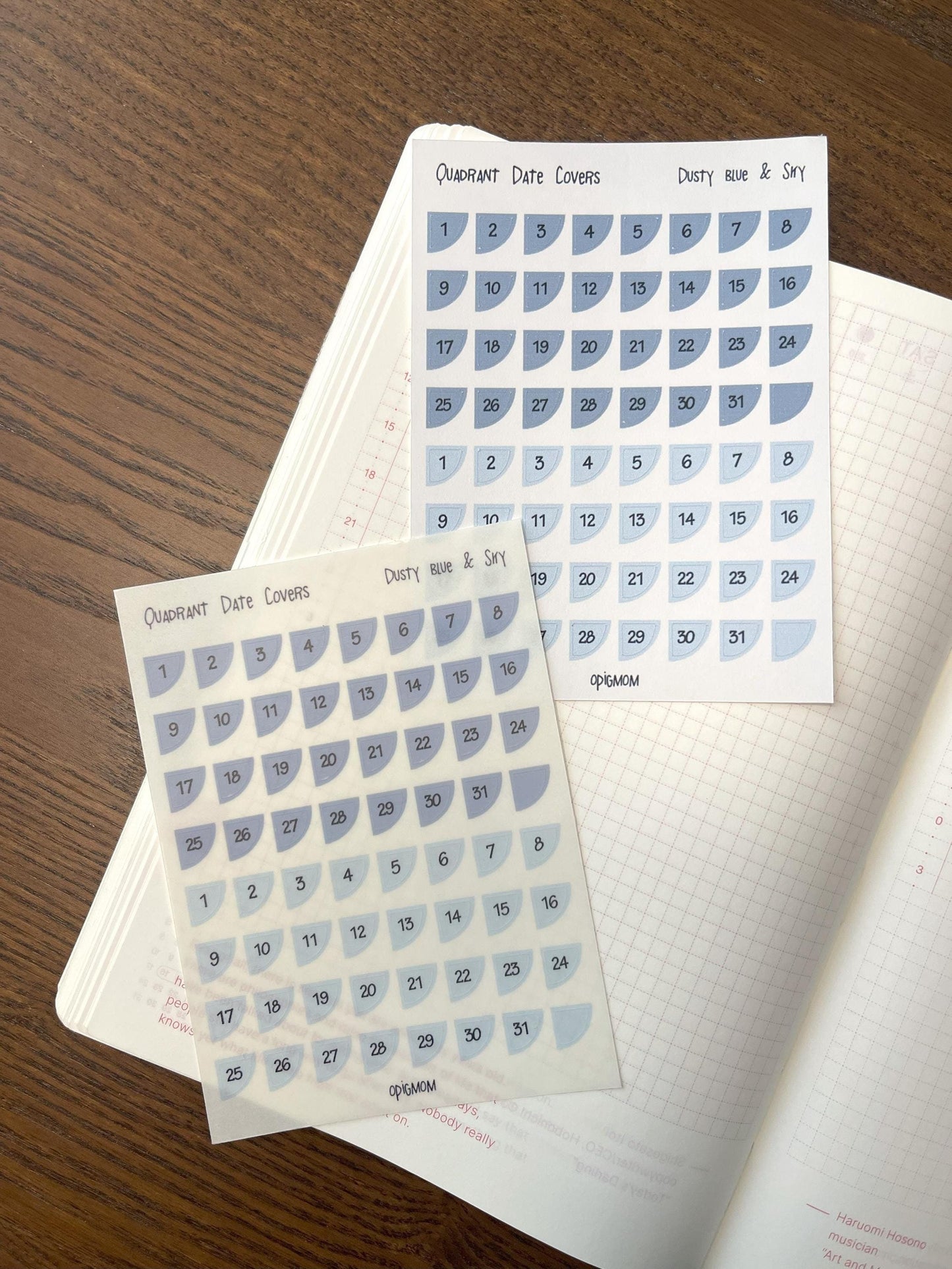 Date Covers - Dated Mini Quadrants