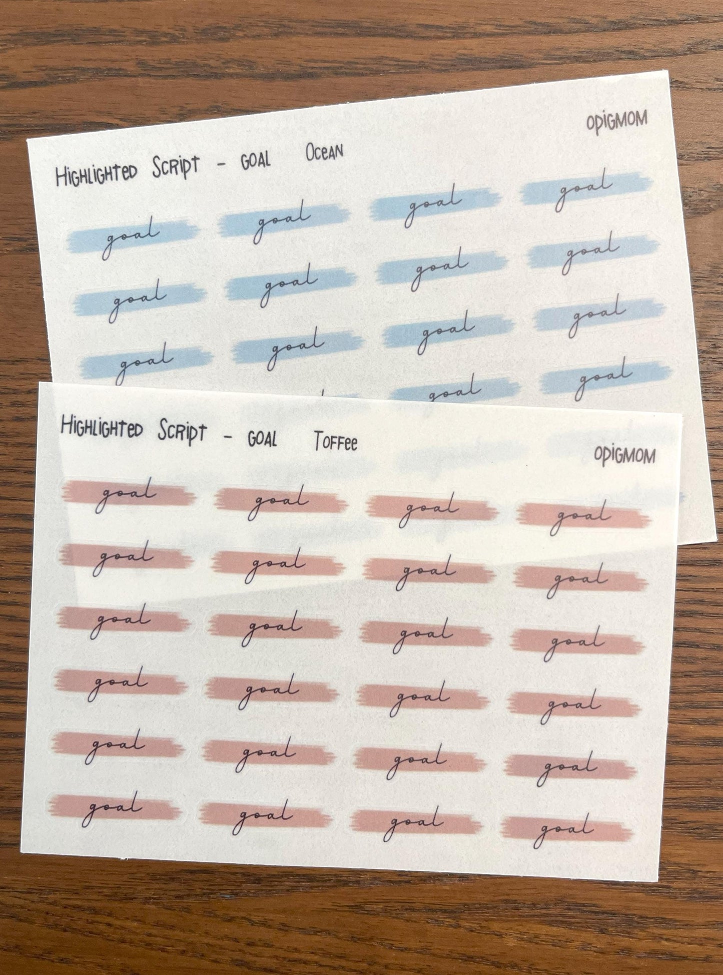 Highlighted text or header or script stickers in 28 colors for functional planner