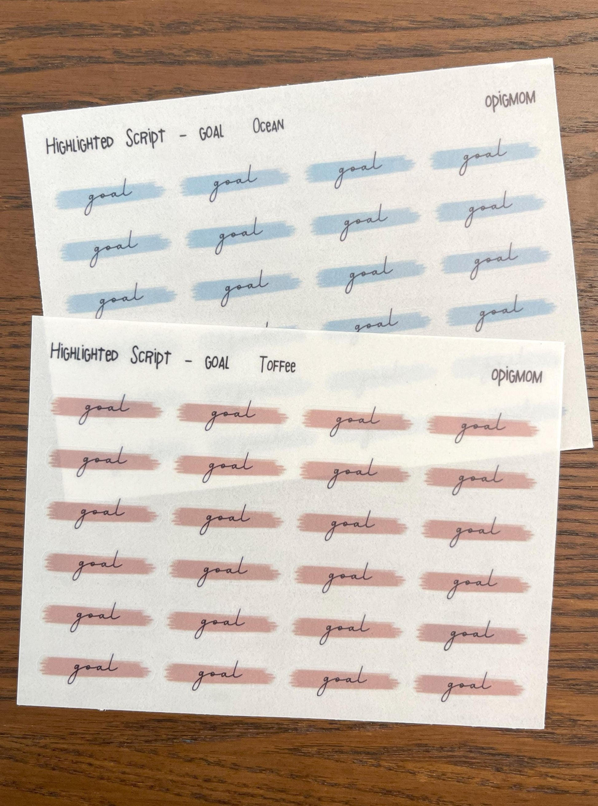 Highlighted text or header or script stickers in 28 colors for functional planner