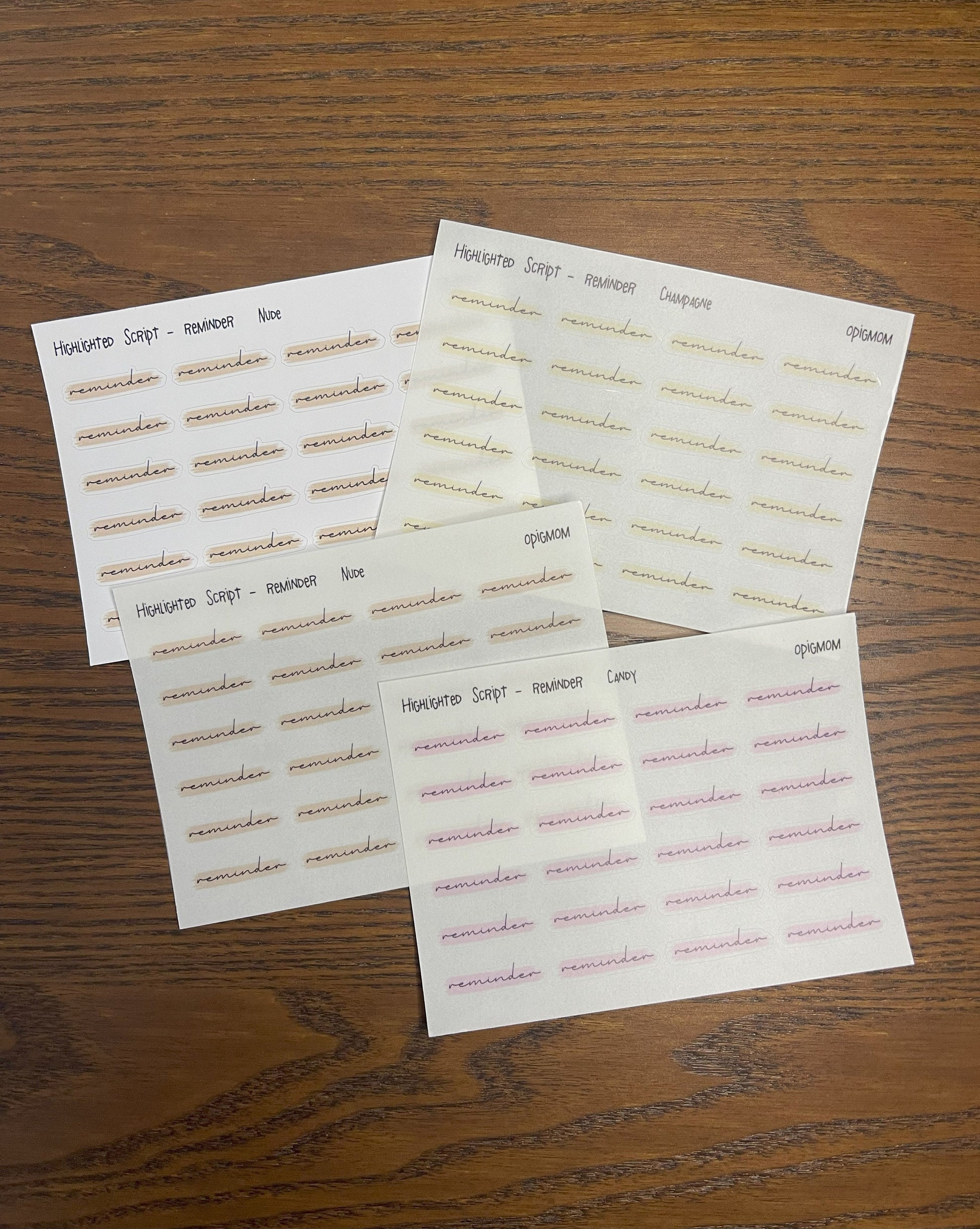 Highlighted text or header or script stickers in 28 colors for functional planner