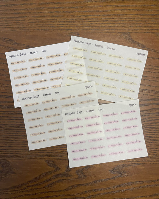 Highlighted text or header or script stickers in 28 colors for functional planner