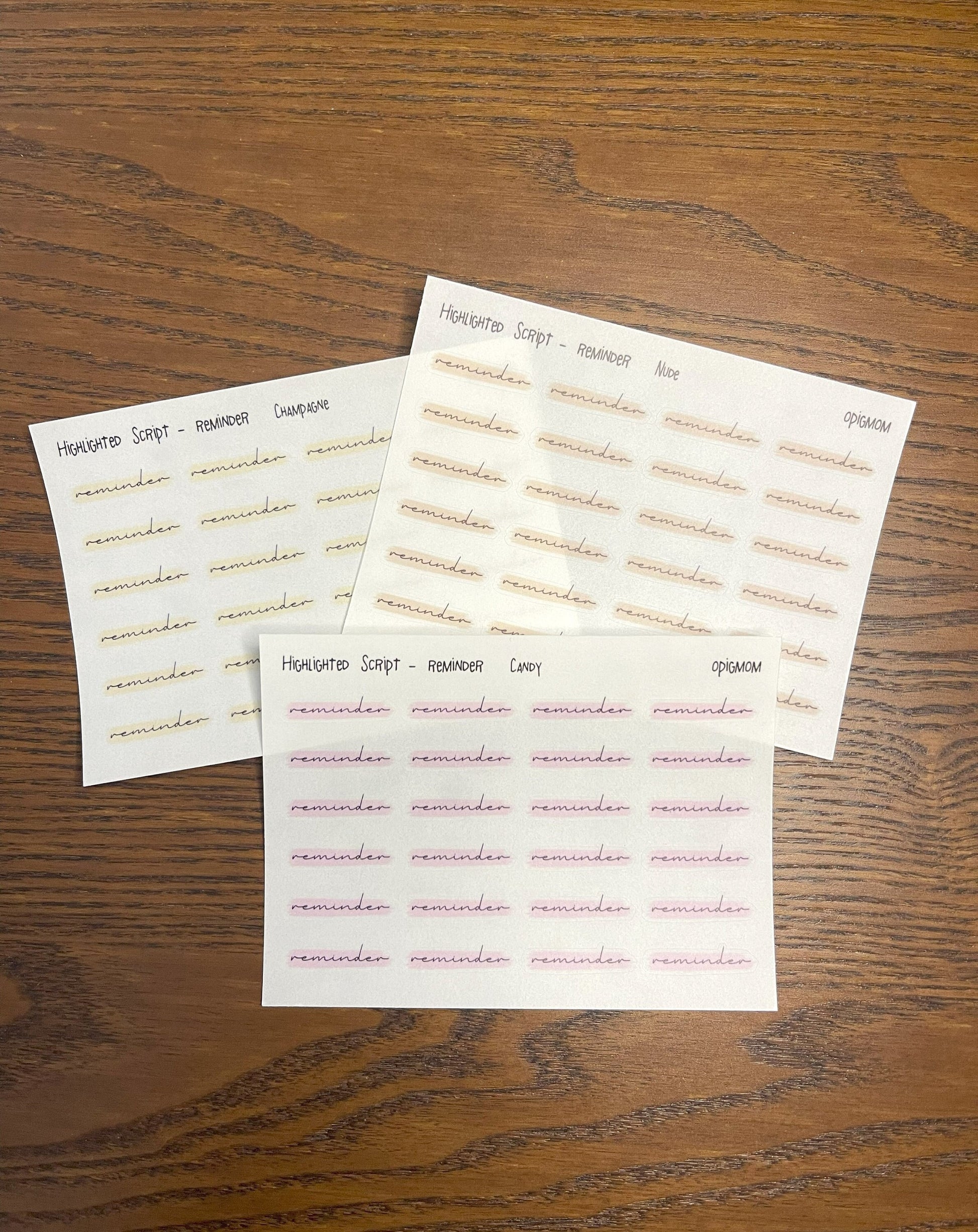 Highlighted text or header or script stickers in 28 colors for functional planner