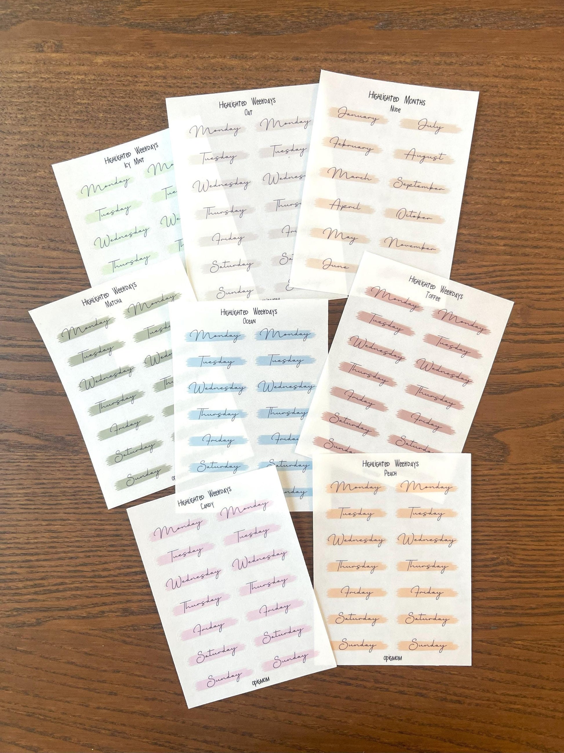 Highlighted text or header or script stickers in 28 colors for functional planner