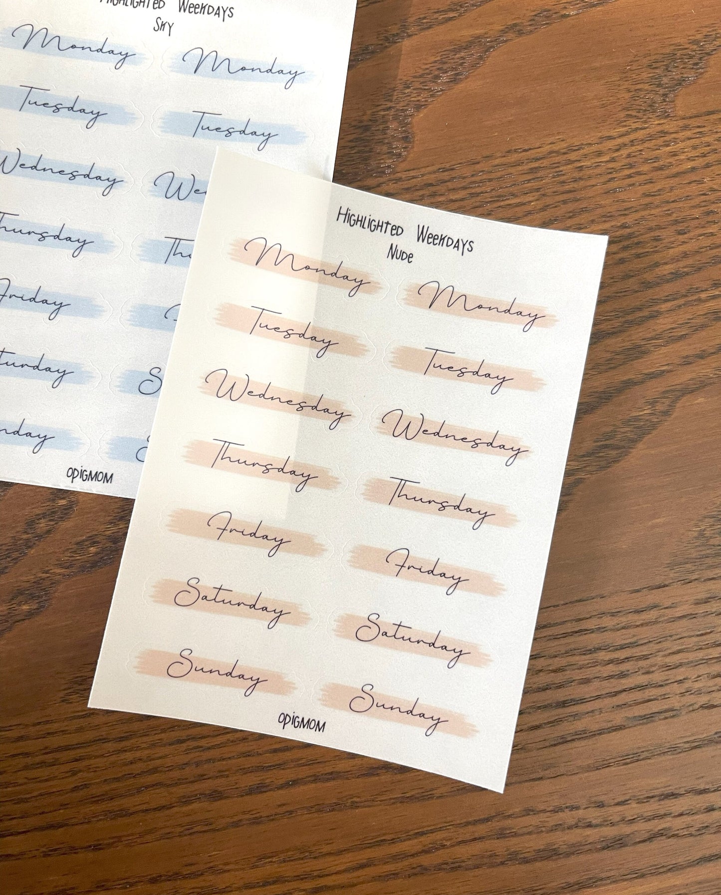 Highlighted text or header or script stickers in 28 colors for functional planner