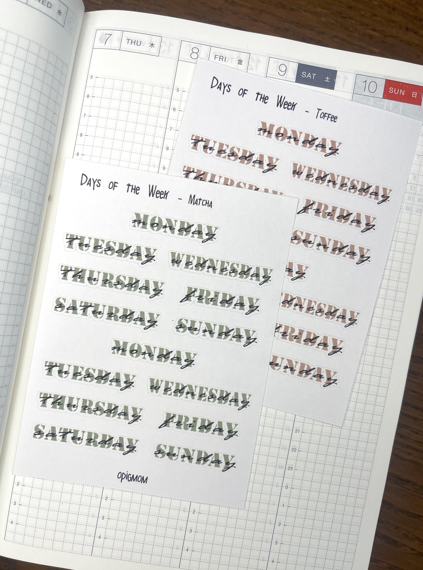 Days of the week