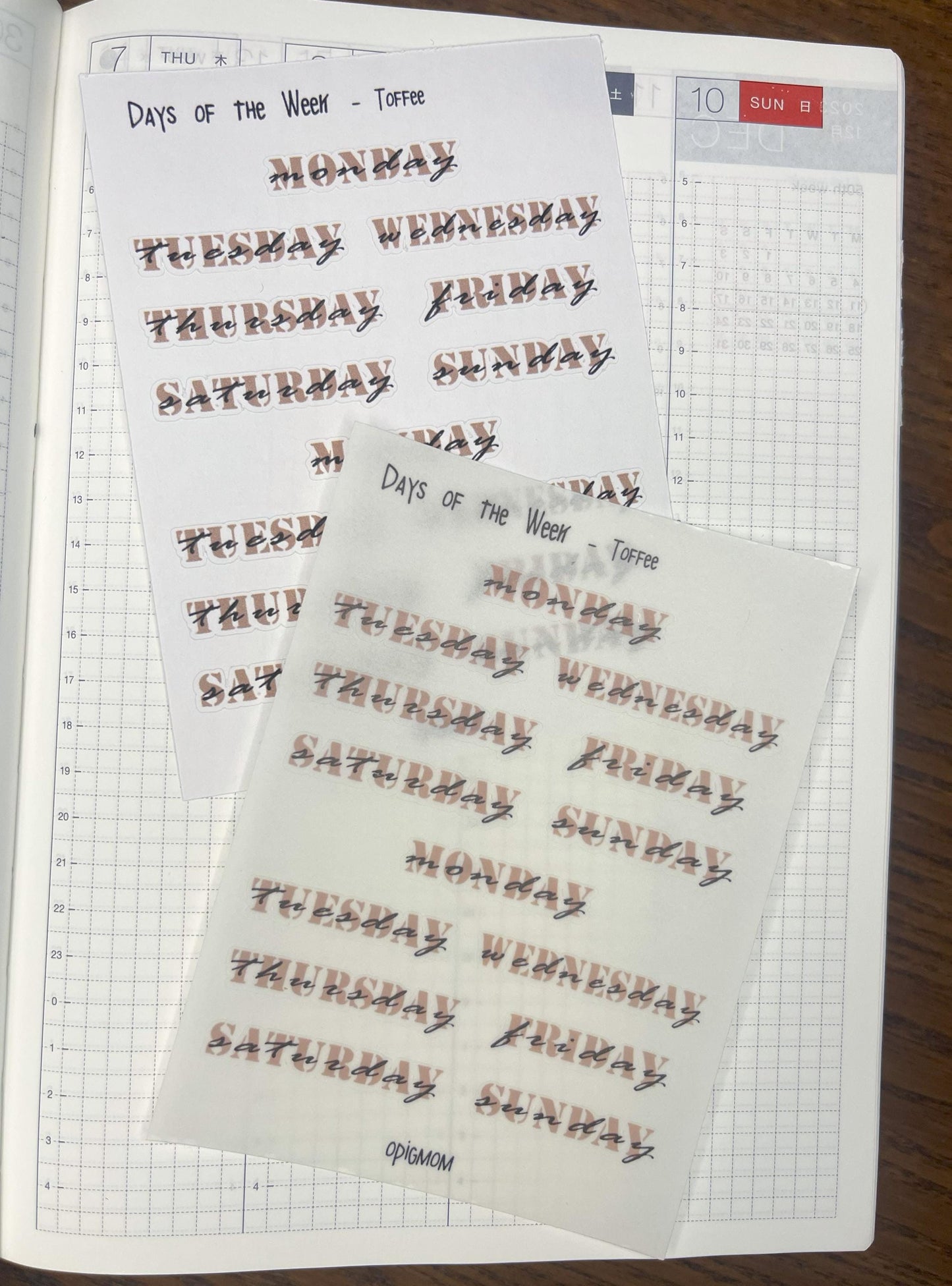 Days of the week