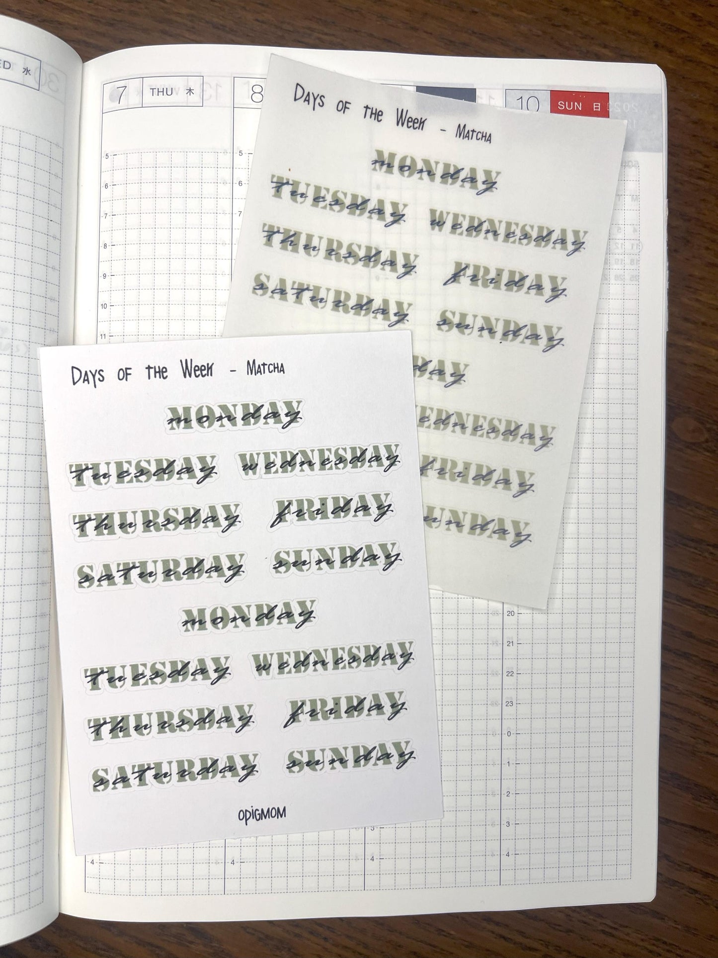 Days of the week