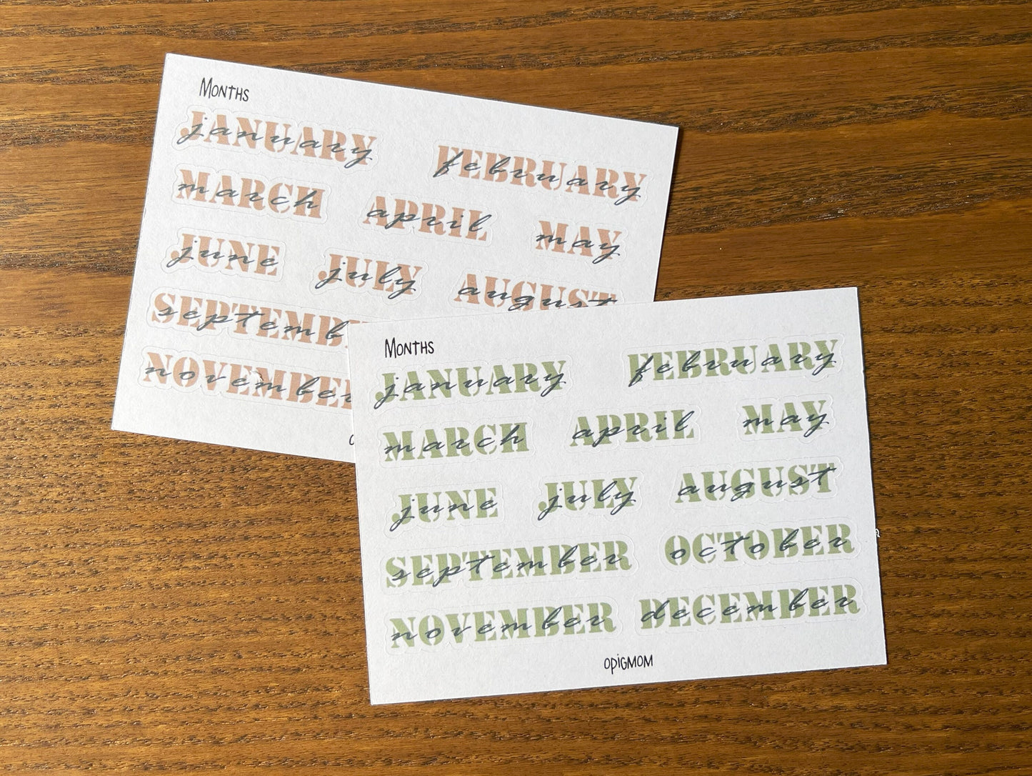 Months Header