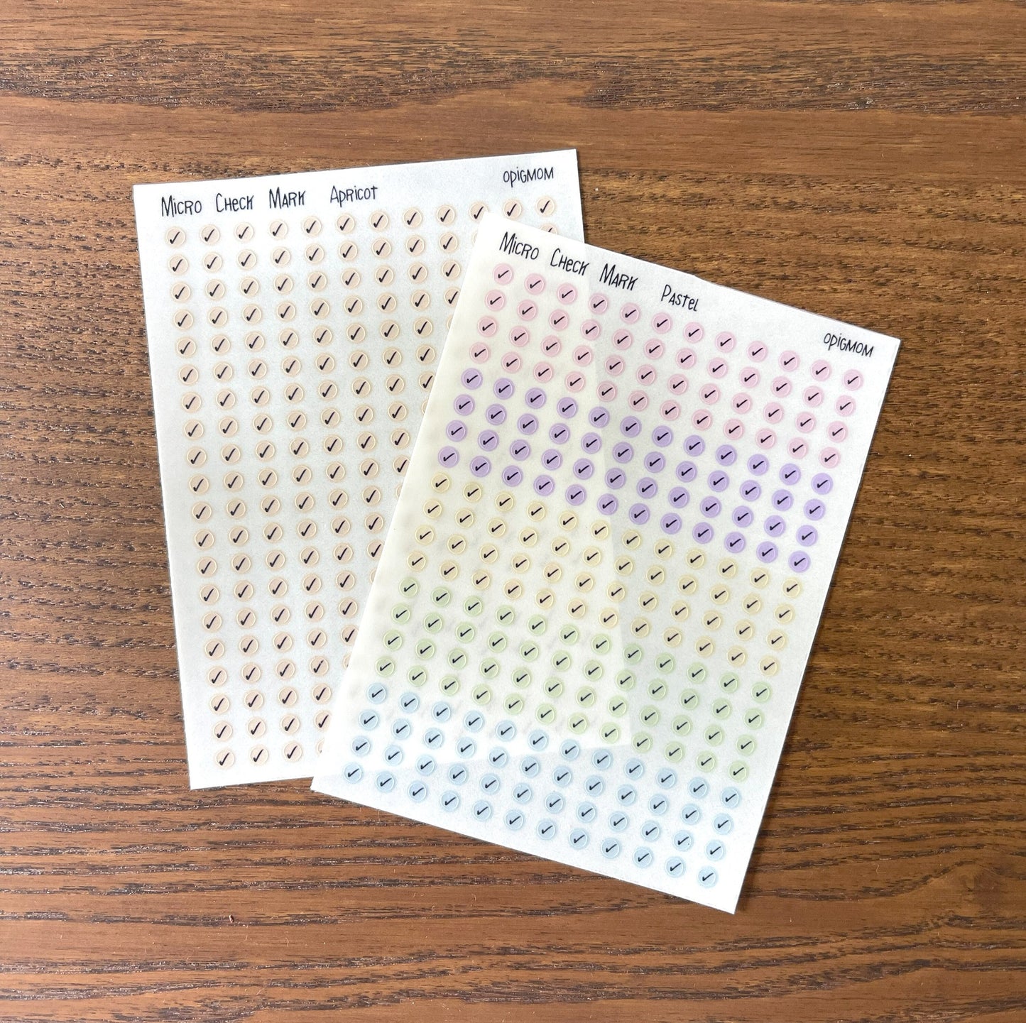 Micro Check Mark | Transparent dots | 28 colors, Functional Planner Stickers