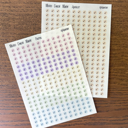 Micro Check Mark | Transparent dots | 28 colors, Functional Planner Stickers