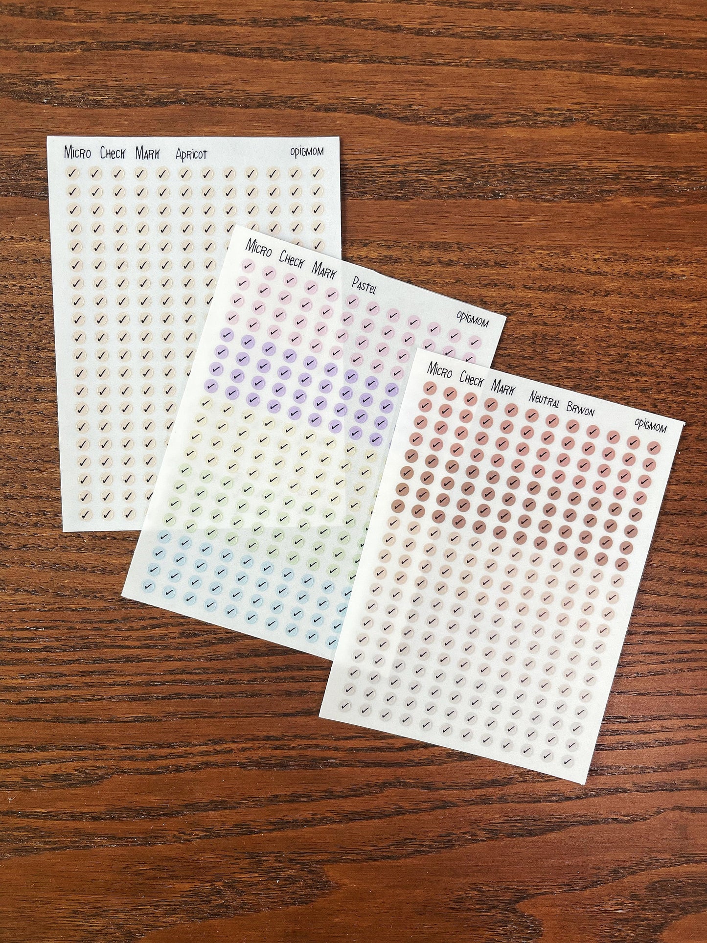 Micro Check Mark | Transparent dots | 28 colors, Functional Planner Stickers