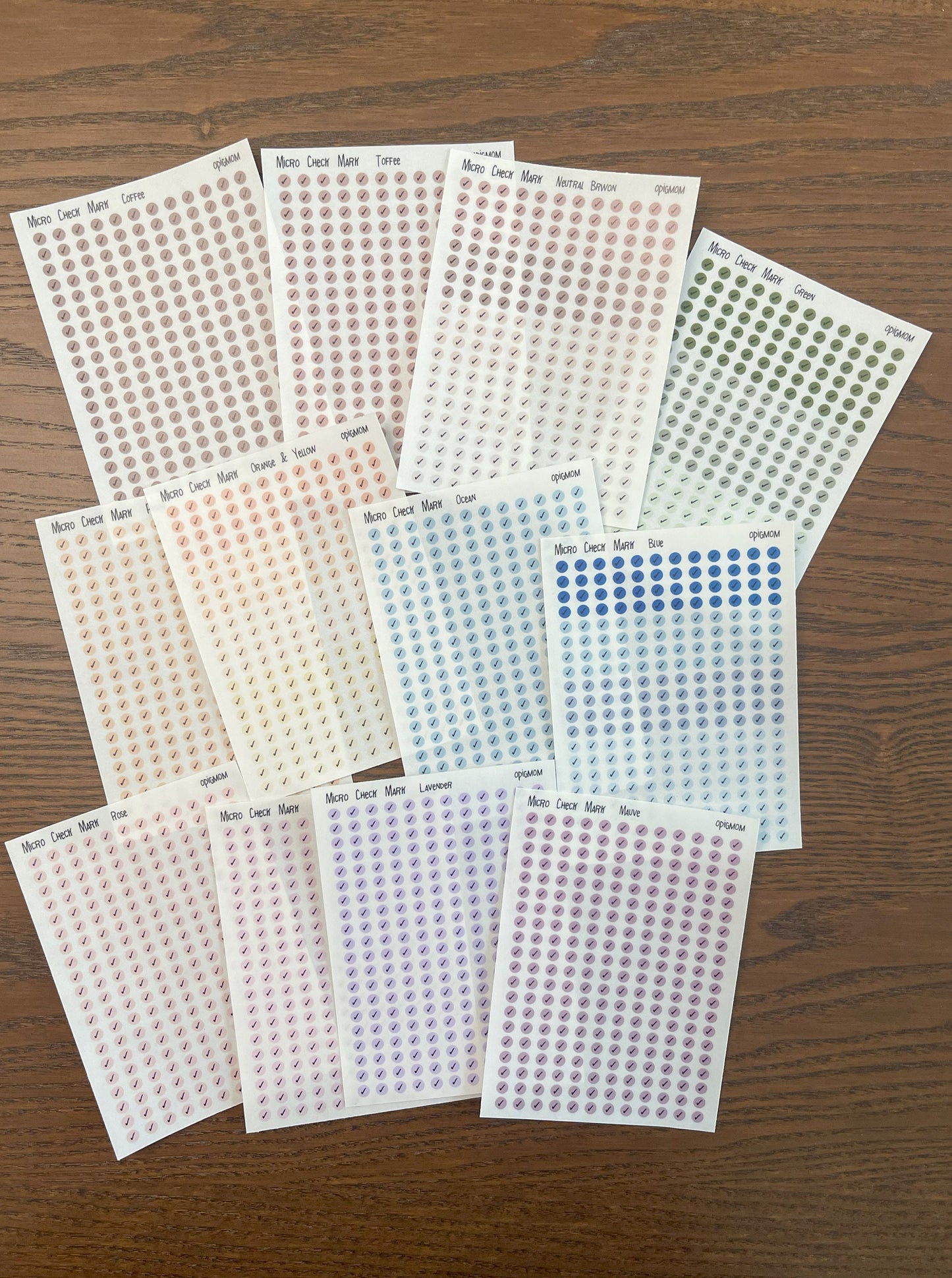 Micro Check Mark | Transparent dots | 28 colors, Functional Planner Stickers