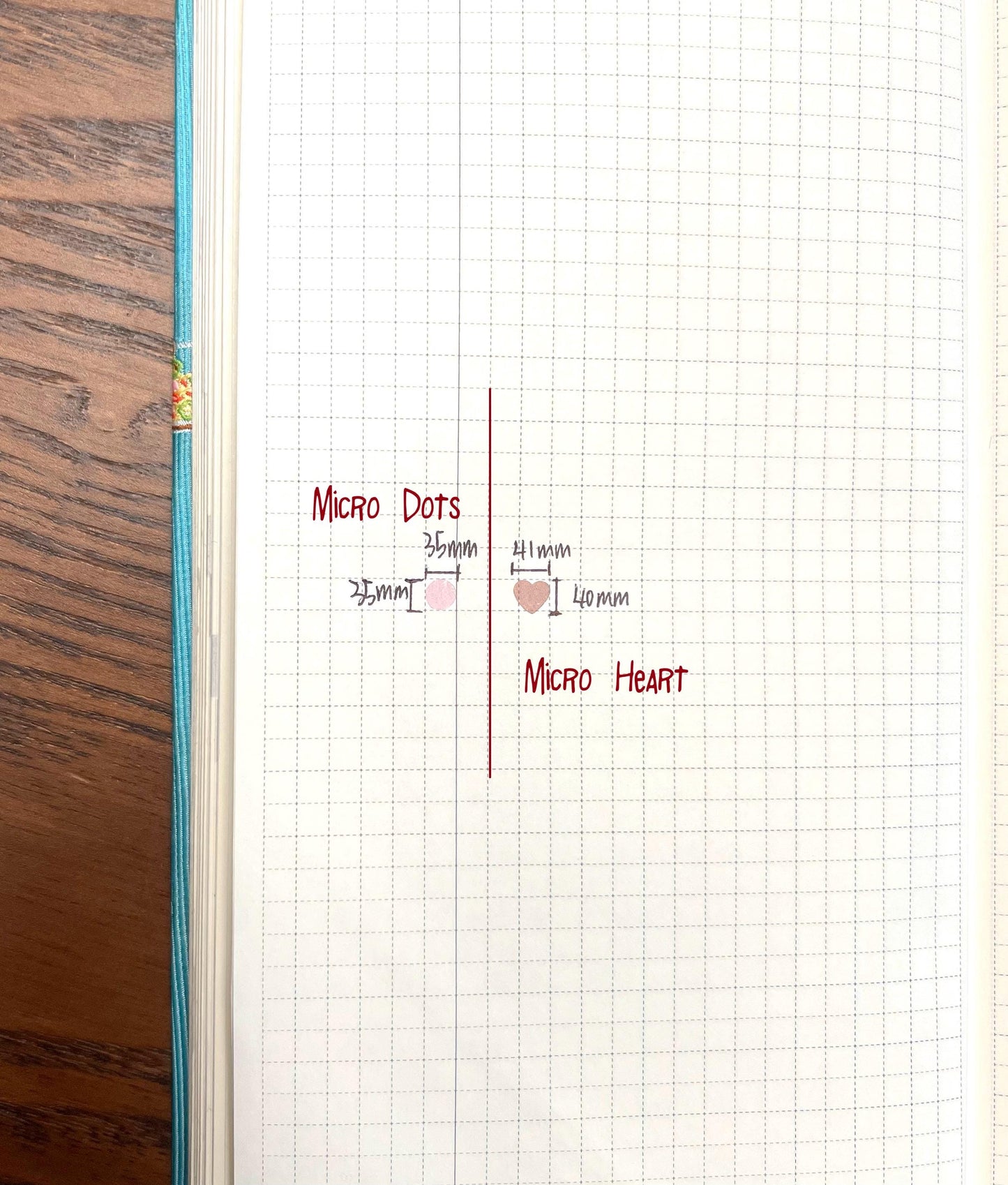 Micro Heart stickers in 28 colors for planners