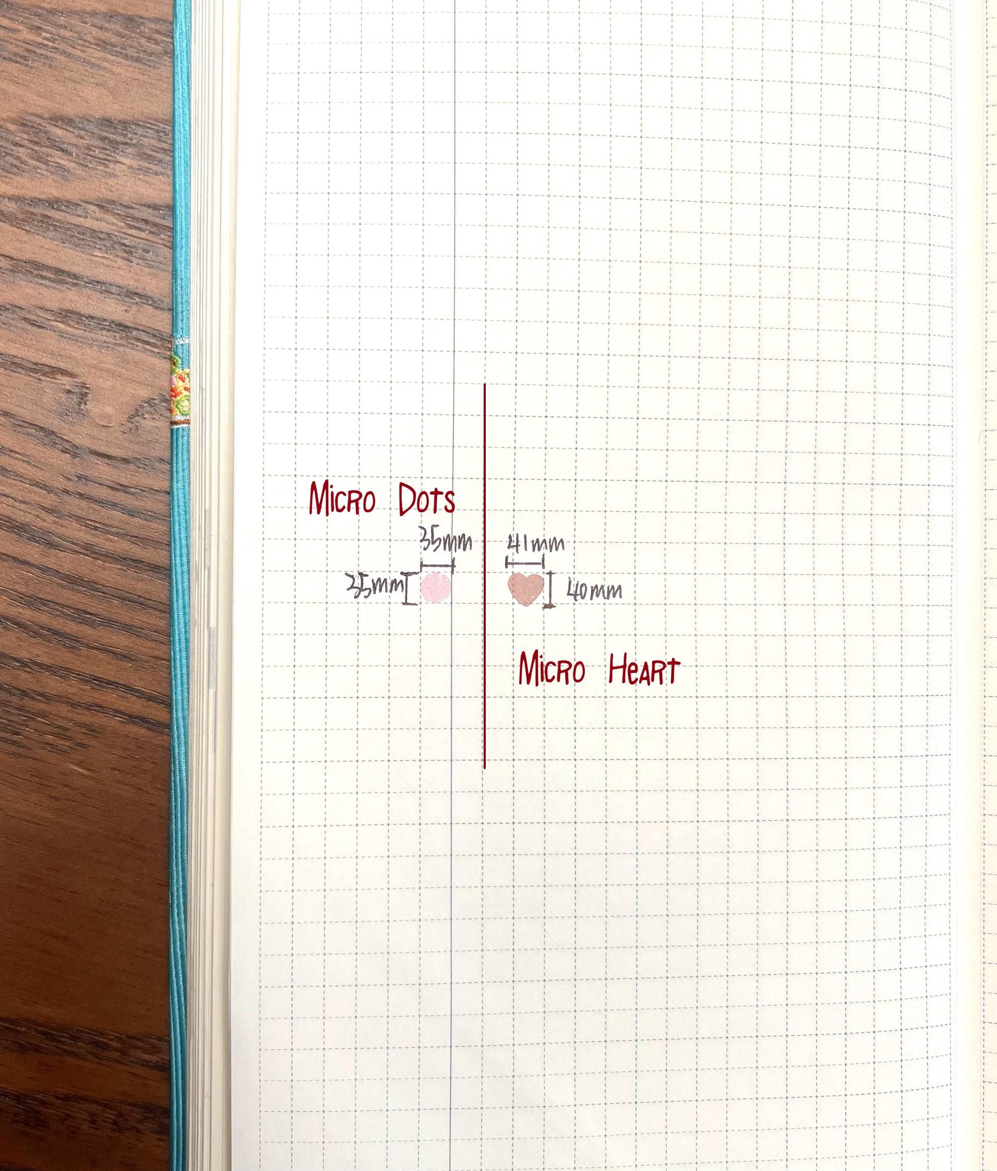 Micro Heart stickers in 28 colors for planners