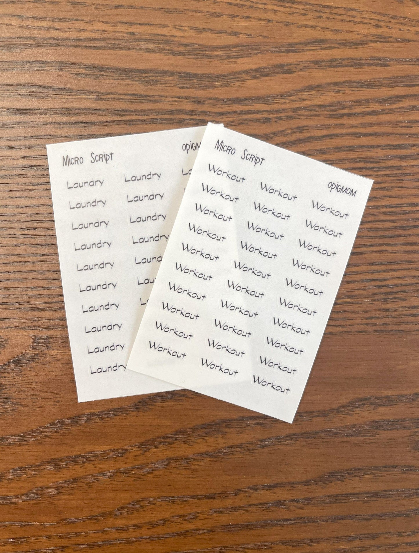 Micro Custom Text stickers (Standard Font) | White / Transparent script stickers | Functional Planner Stickers | Minimal Planner Stickers