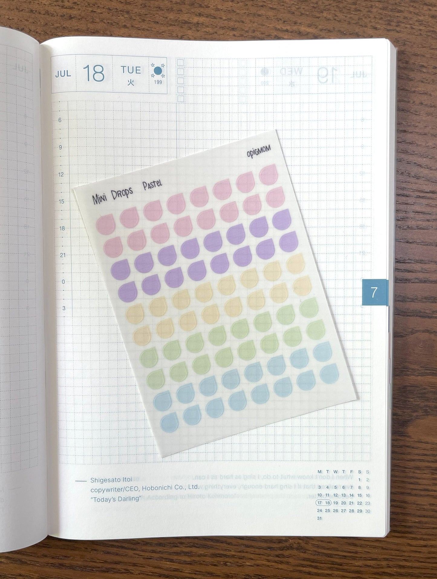Mini Drop | Transparent Drop Stickers |  28 colors Functional Planner Stickers