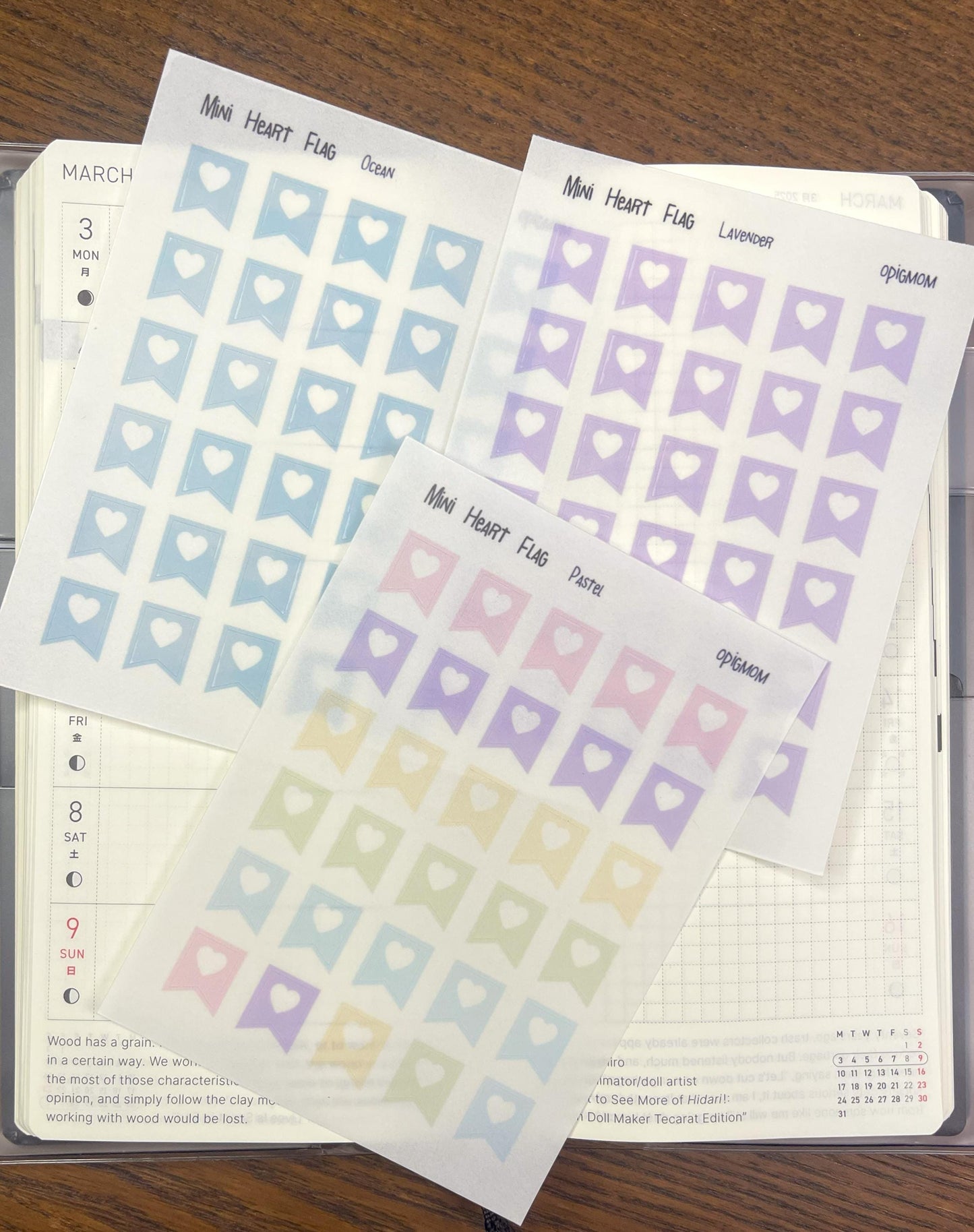 Mini Heart Flag | Mini Page Flag